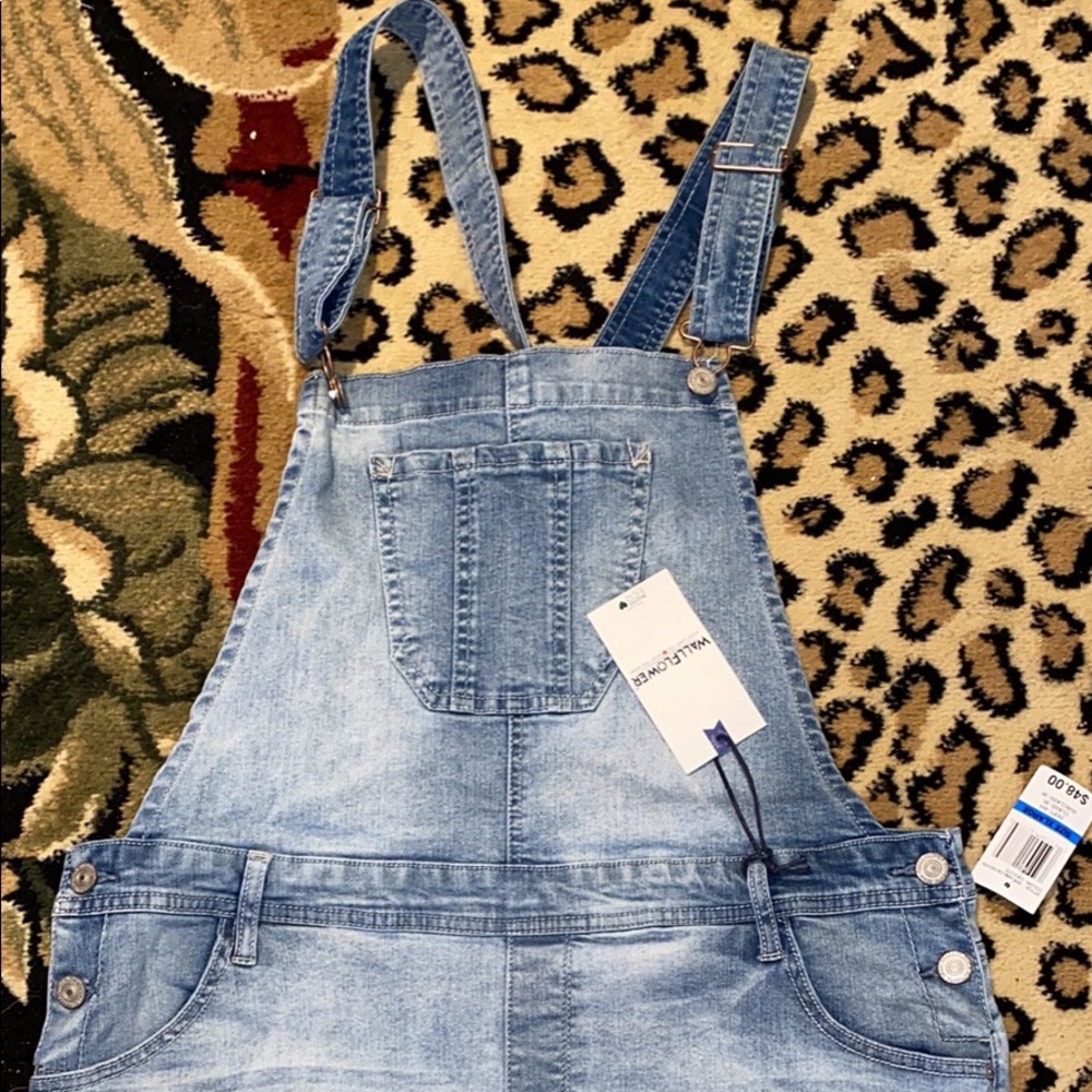 Light blue jean overalls